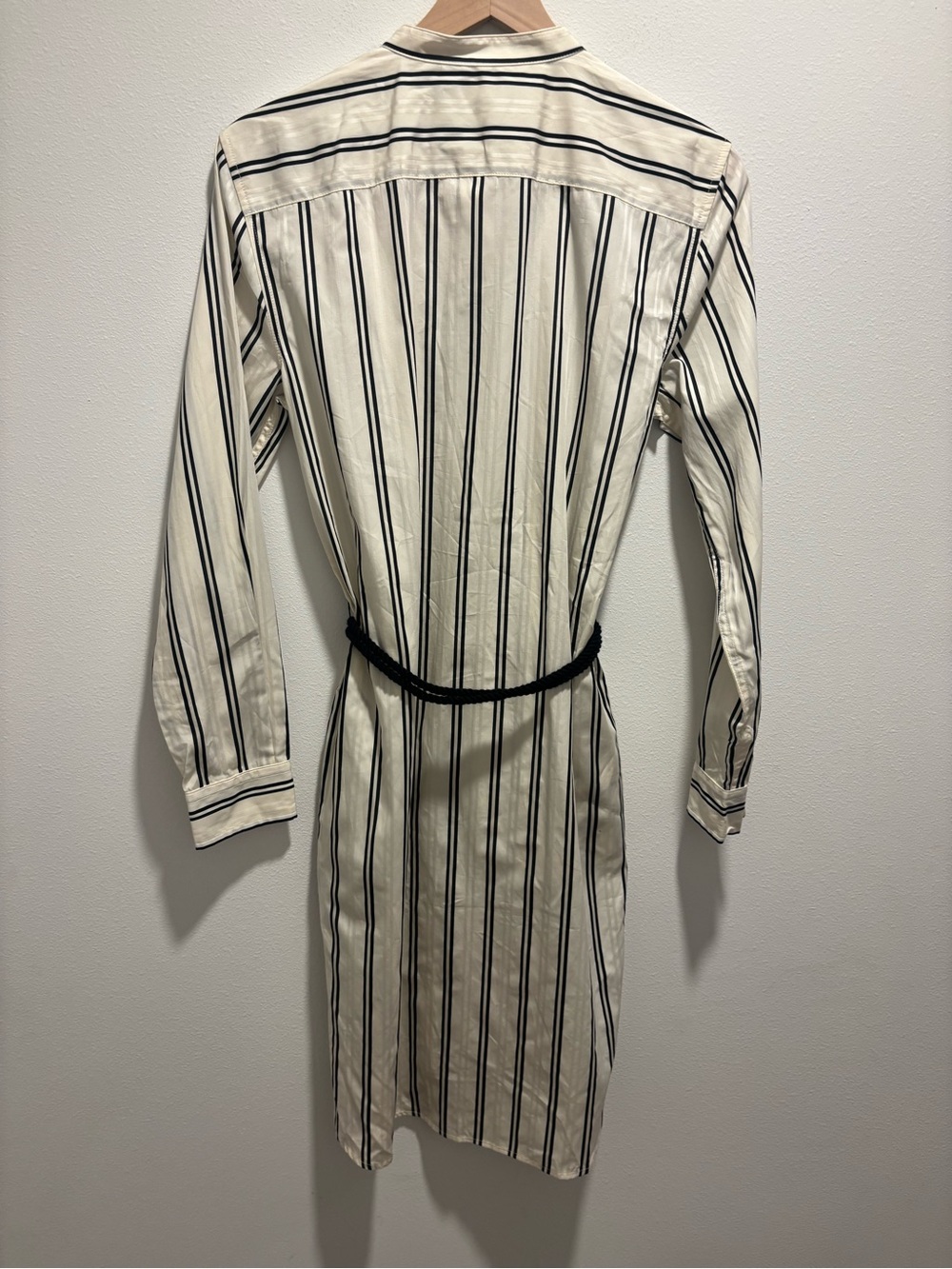 Lauren Ralph Lauren White and Black Striped Midi Shirt Dress - Picture 3 of 8